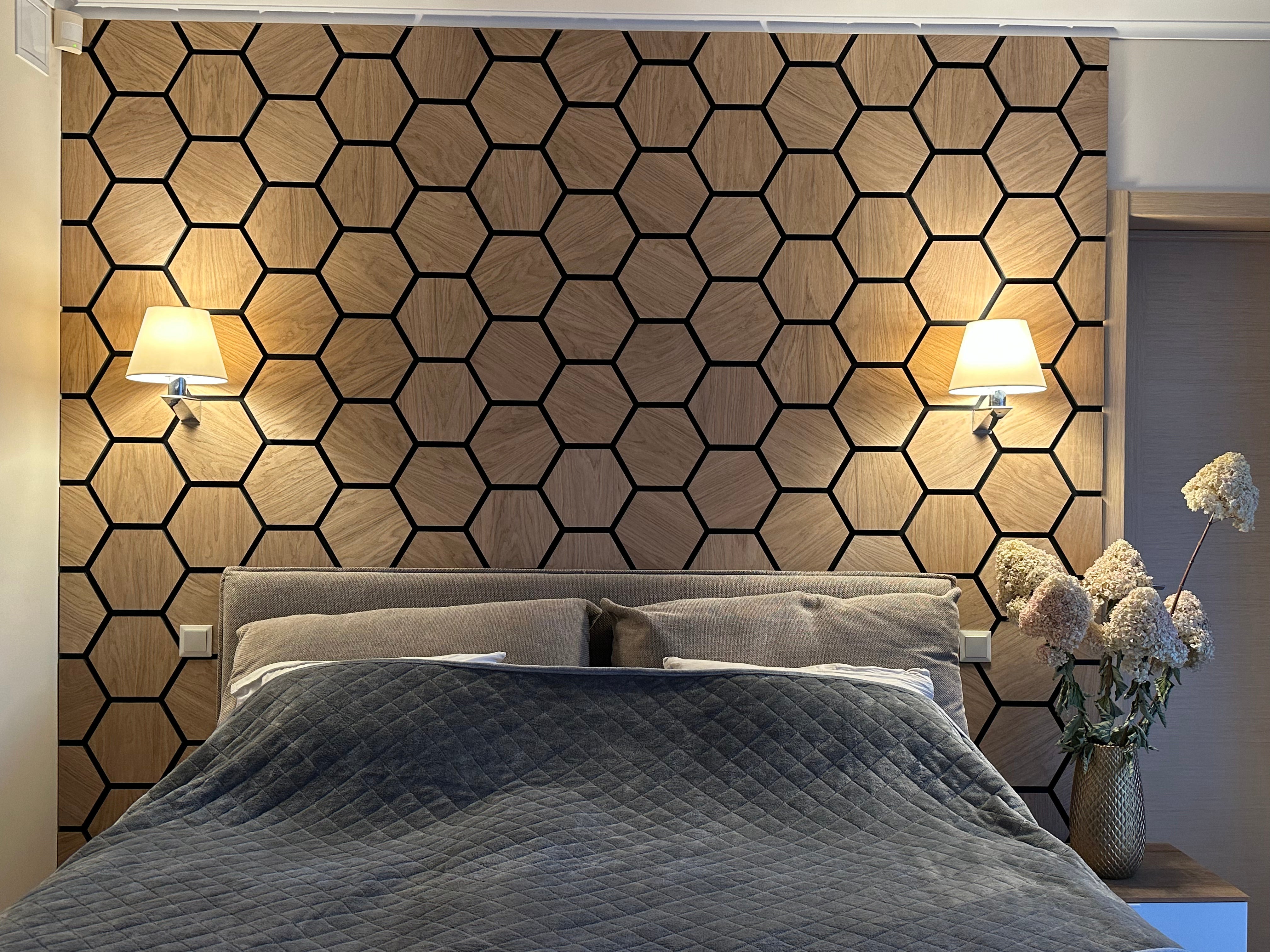 NATURAL OAK HEXAGON ACOUSTIC PANELS